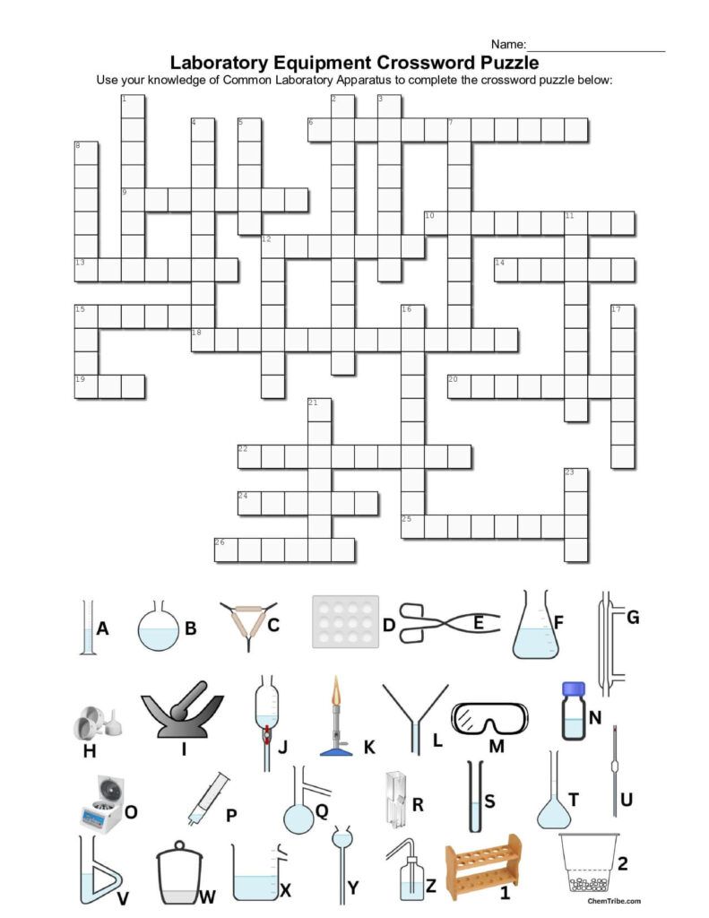 Lab Equipment Crossword Puzzle ChemTribe